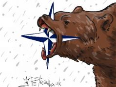 Россия потребовала гарантий о ненападении от оборонительного союза #НАТО... Карикатура А.Петренко: t.me/PetrenkoAndryi